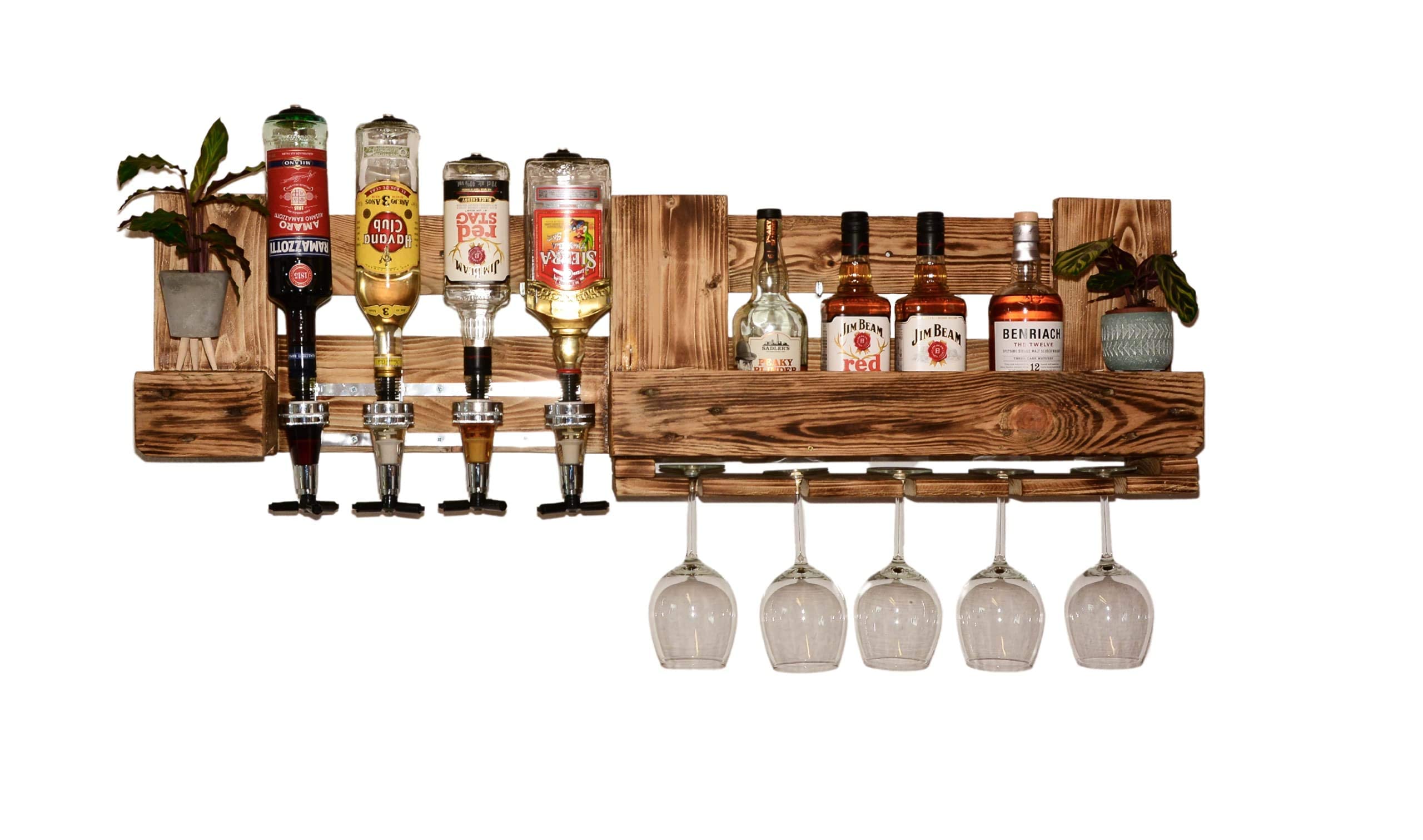 Weinregal Holz Schnapsregal vintage Getränkespender Küche Bar Regal Wandregal rustikal Europalette