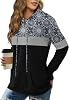 Angerella Hoodies for Women Camo Leopard Print Tops Pullover Hooded Sweatshirt Drawstring with Pocket