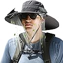 Genovega Solar Panel Powered Fan Built in Wide Brim Outdoor Fishing Hat USB Charging Men Ultralight Sun Bucket Mission Cooling Cap