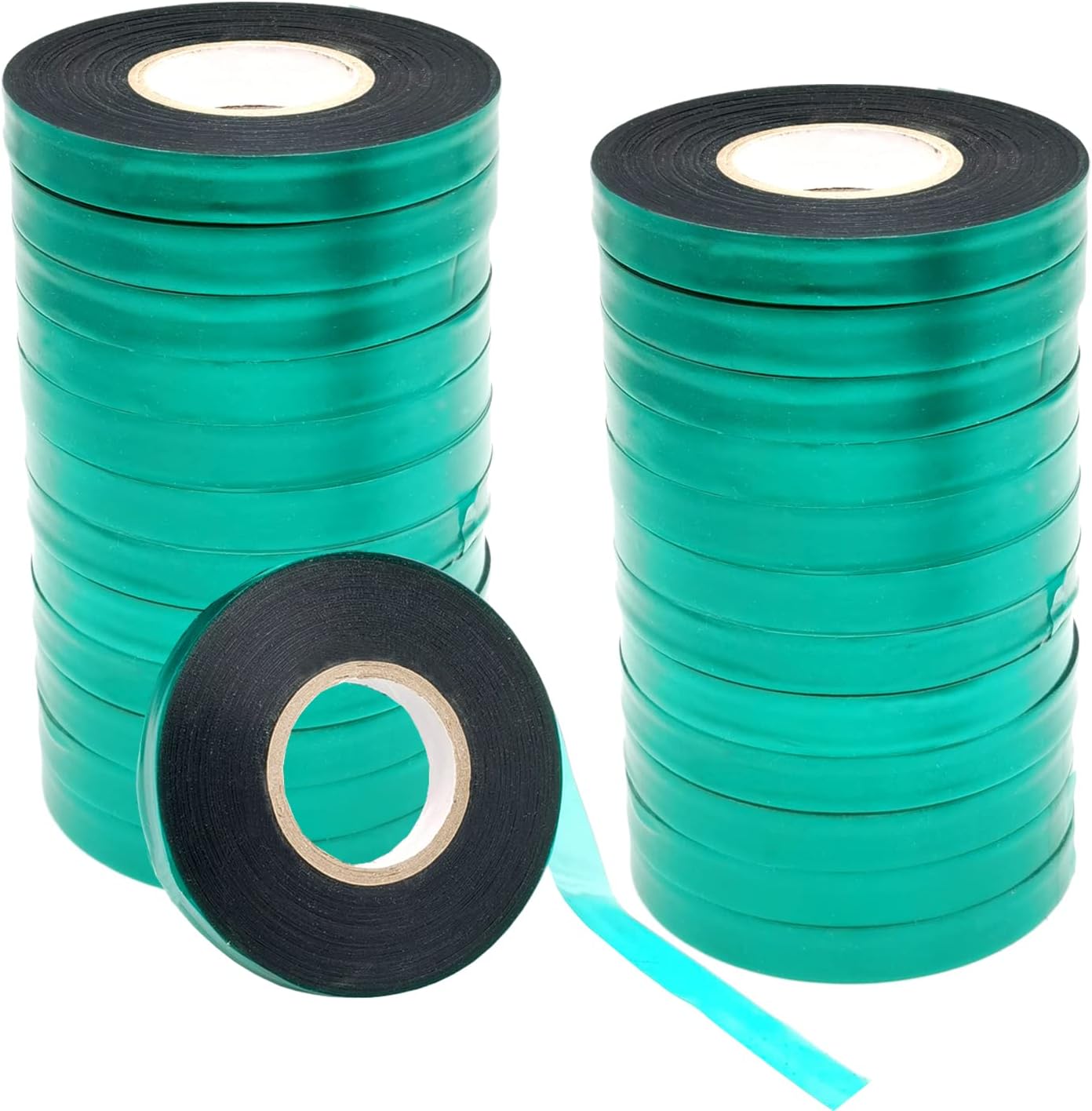 24 Rolls 150 Feet Stretch Tie Tape 0.5 Inch Garden Tie Tape Thick Plant Ribbon Garden Green Vinyl Stake for Indoor Outdoor Patio Plant Use