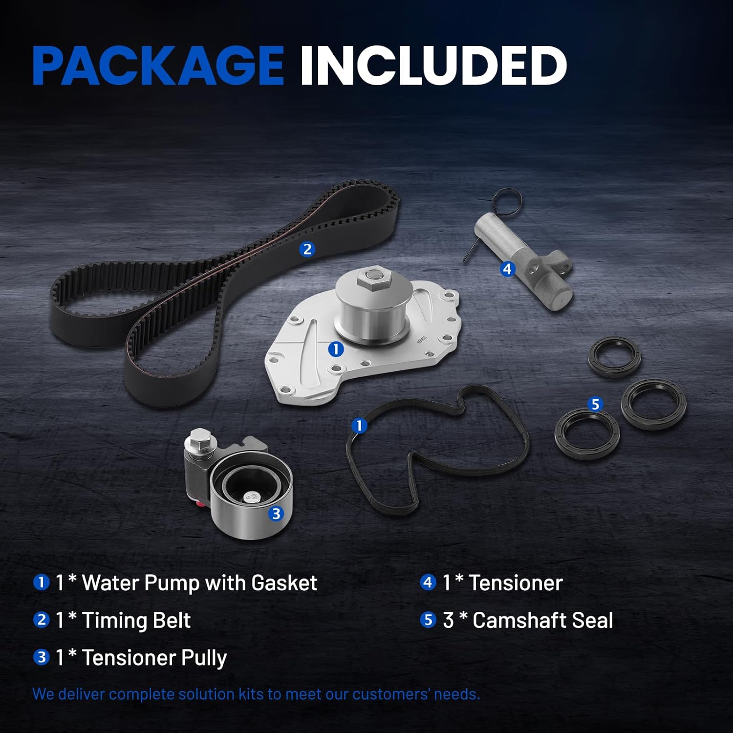 TBK575 Engine Timing Belt Kit with Water Pump Compatible with Chrysler 300 Pacifica Sebring Town & Country, Compatible with Dodge Avenger Challenger Charger Grand Caravan Journey Magnum Nitro