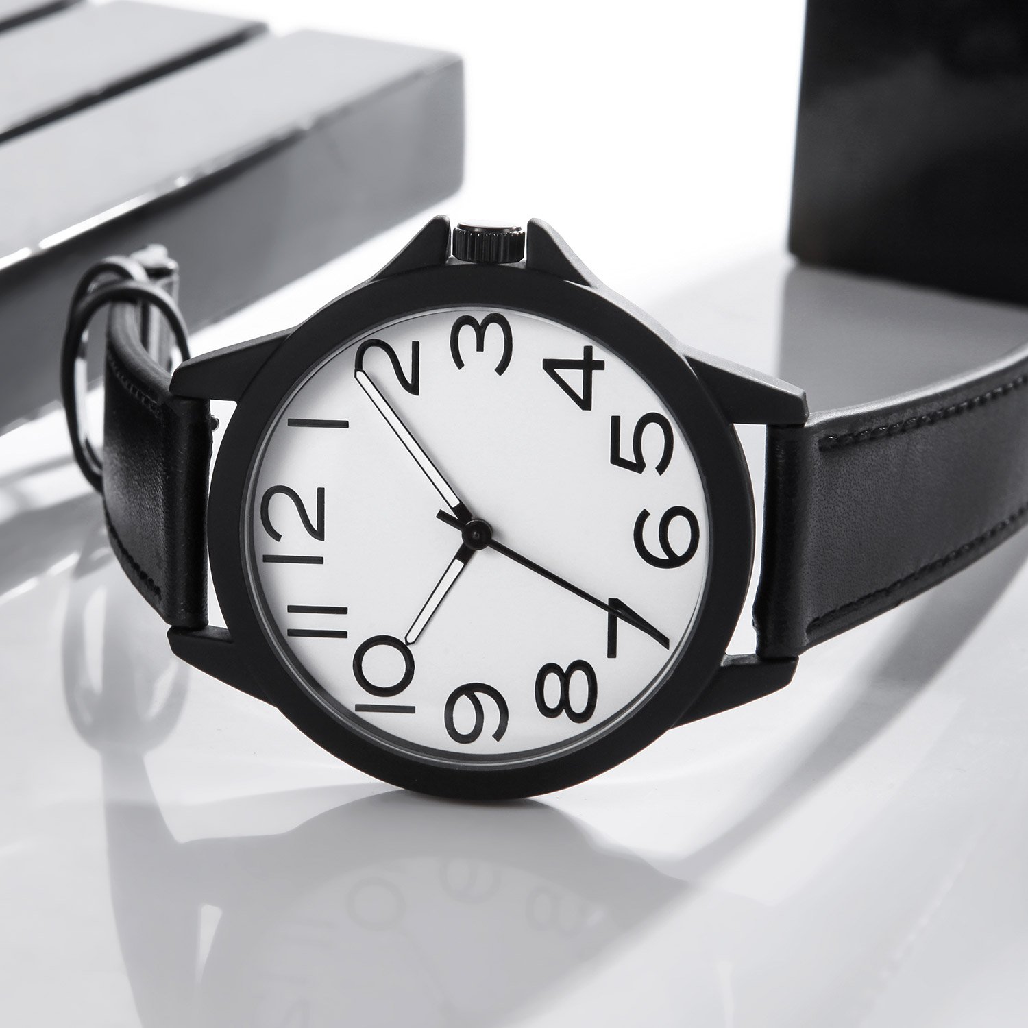 NUOVO Reloj de pulsera para hombre, moderno, clásico, sencillo, para negocios, casual, trabajo, resistente al agua, caja de acero inoxidable, correa de piel, reloj analógico de cuarzo, reloj deportivo