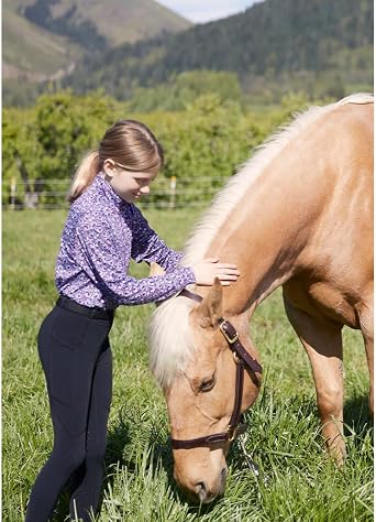 Kerrits Kids Ice Fil Full Seat Horse Riding Tech Tights Cooling Breathable Kids Equestrian Leggings with Pockets for Summer