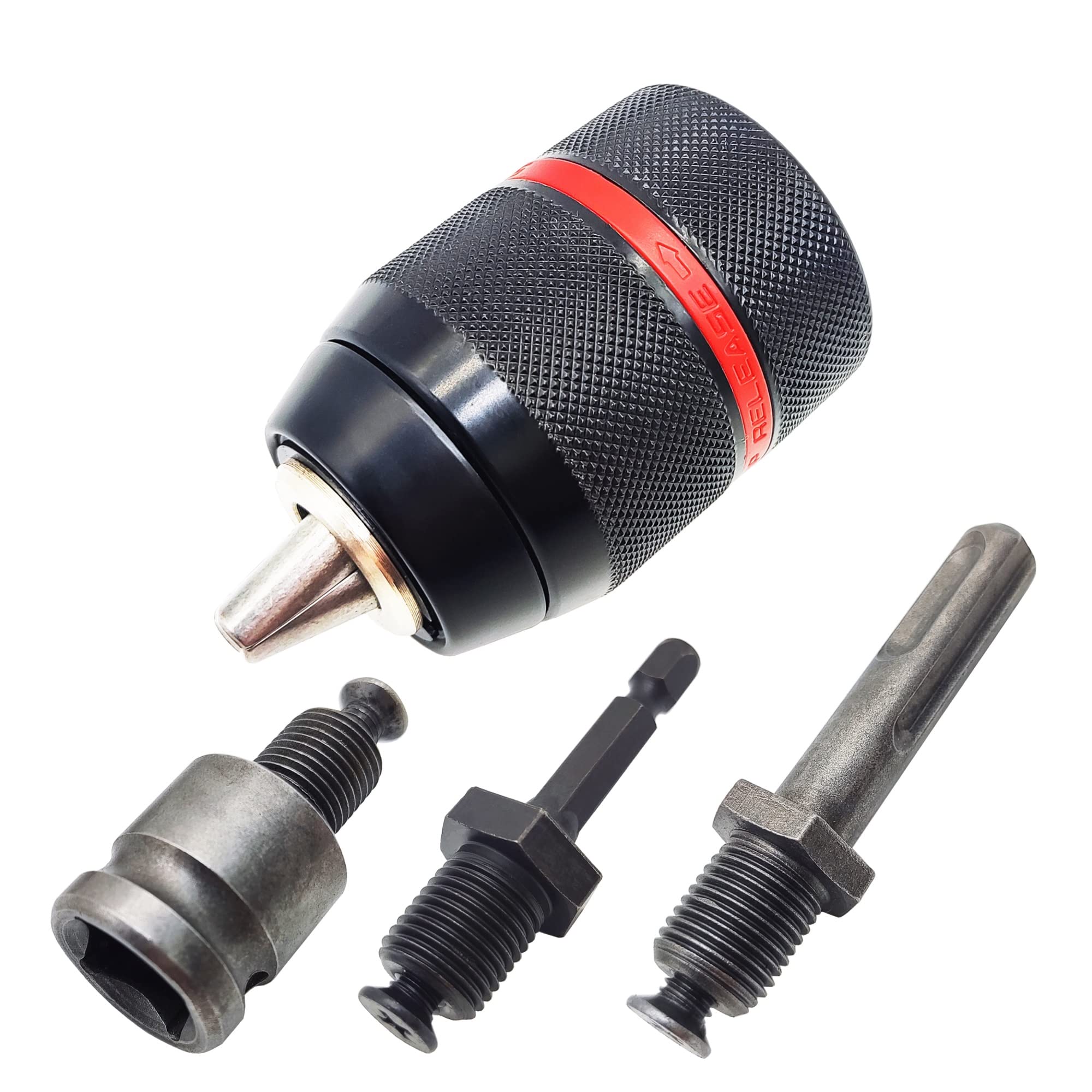 Metal Heavy Duty 1/2''-20UNF 1.5-13mm Portabrocas sin llave Vástago hexagonal/SDS/Llave de vaso Adaptador hembra Herramienta de hardware (Color : Chuck and SDS Plus)