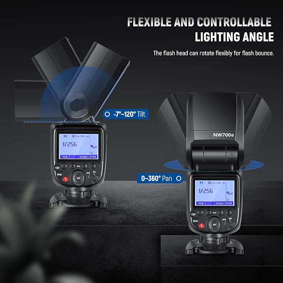 NEEWER NW700-N TTL Flash Speedlite Compatible with Nikon DSLR Cameras, 1/8000s High Speed Sync, 1/1-1/256 Output, TCM Function, 230 Full Power Flash, 0.1-2.7s Fast Recycling, Batteries Not Included