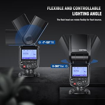 NEEWER NW700-N TTL Flash Speedlite Compatible with Nikon DSLR Cameras, 1/8000s High Speed Sync, 1/1-1/256 Output, TCM Function, 230 Full Power Flash, 0.1-2.7s Fast Recycling, Batteries Not Included