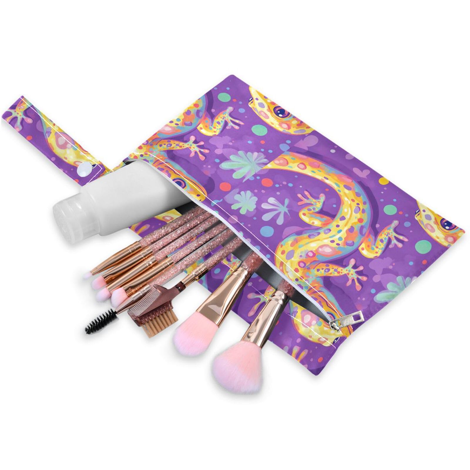 Coikll Wet Dry Bags for Cloth Diaper 2 Pack Waterproof Yoga Gym Bag for Swimsuit Wet Clothes Baby Items-?Magic Lizard?