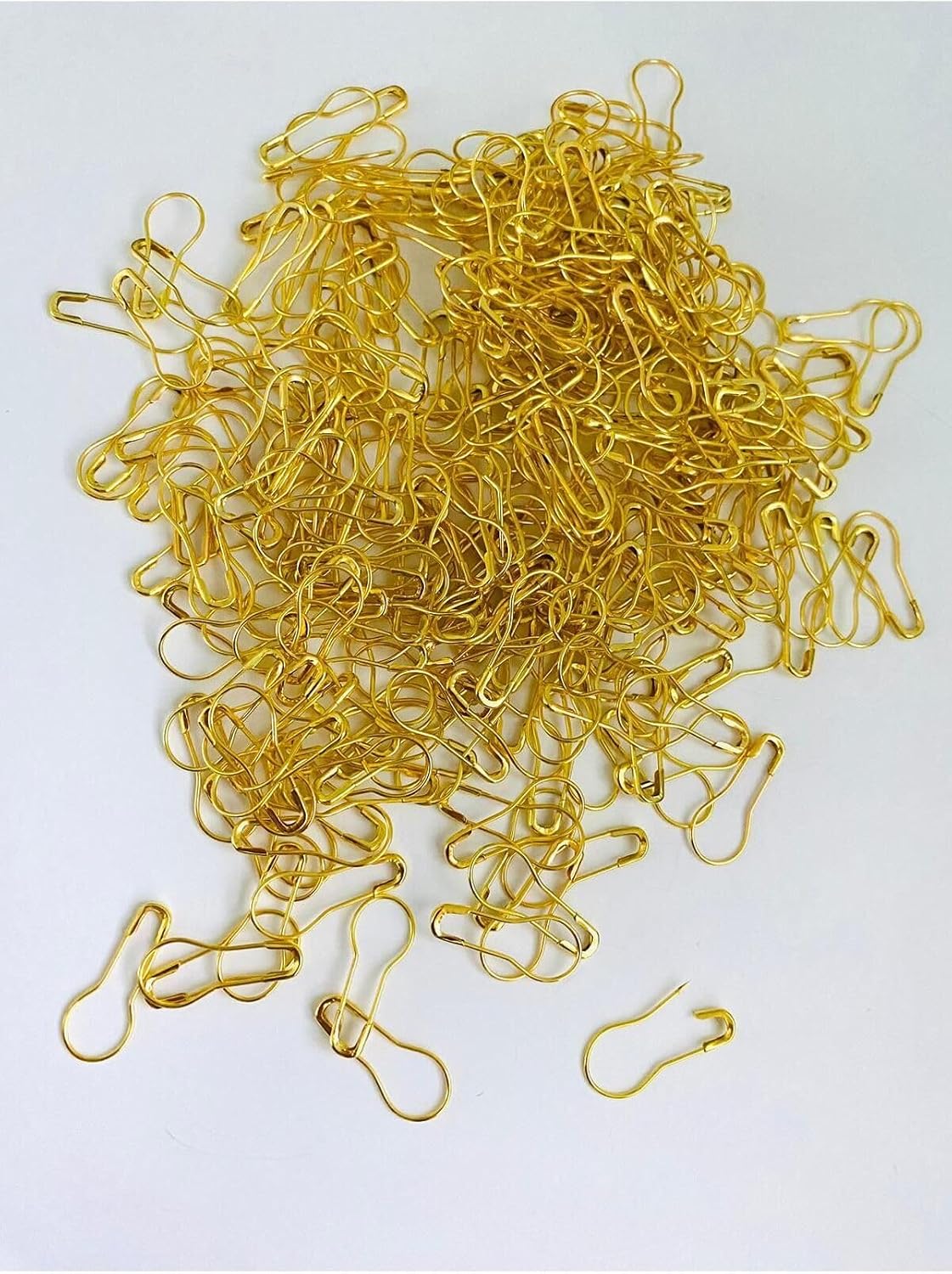 50 Pieces Bulb Shaped Gold Color Safety Pins Metal Fasteners for Sewing Crafts Jewelry Making