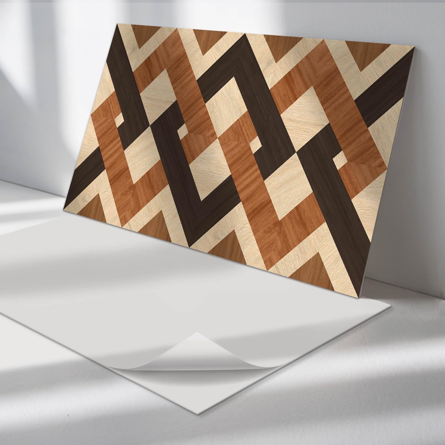 Panneaux 40x20 cm multipak en vinyle géométrique aspect bois