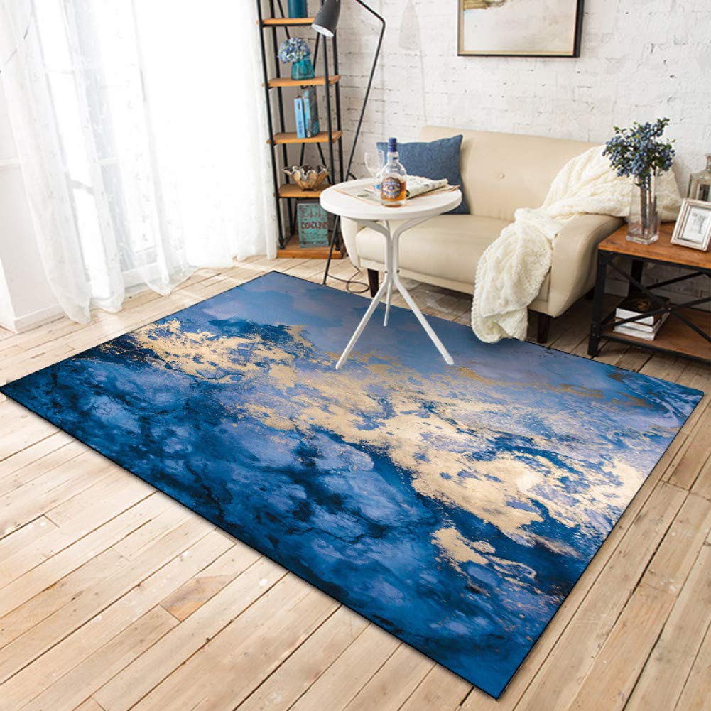 ALQDT DeMissir Abstract Blue Seawater Printed Carpets Rugs For Kids Bedroom Living Room10 Kinds Sizes S M L XL tappeto teppich,AB208,120X160CM