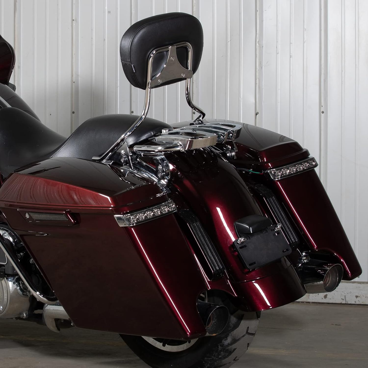 Hogworkz® Detachable Tall Sissy Bar Backrest - Compatible with 2009-2022 Harley Davidson Street Glide Road King Electra Glide Road Glide Ultra - Chrome