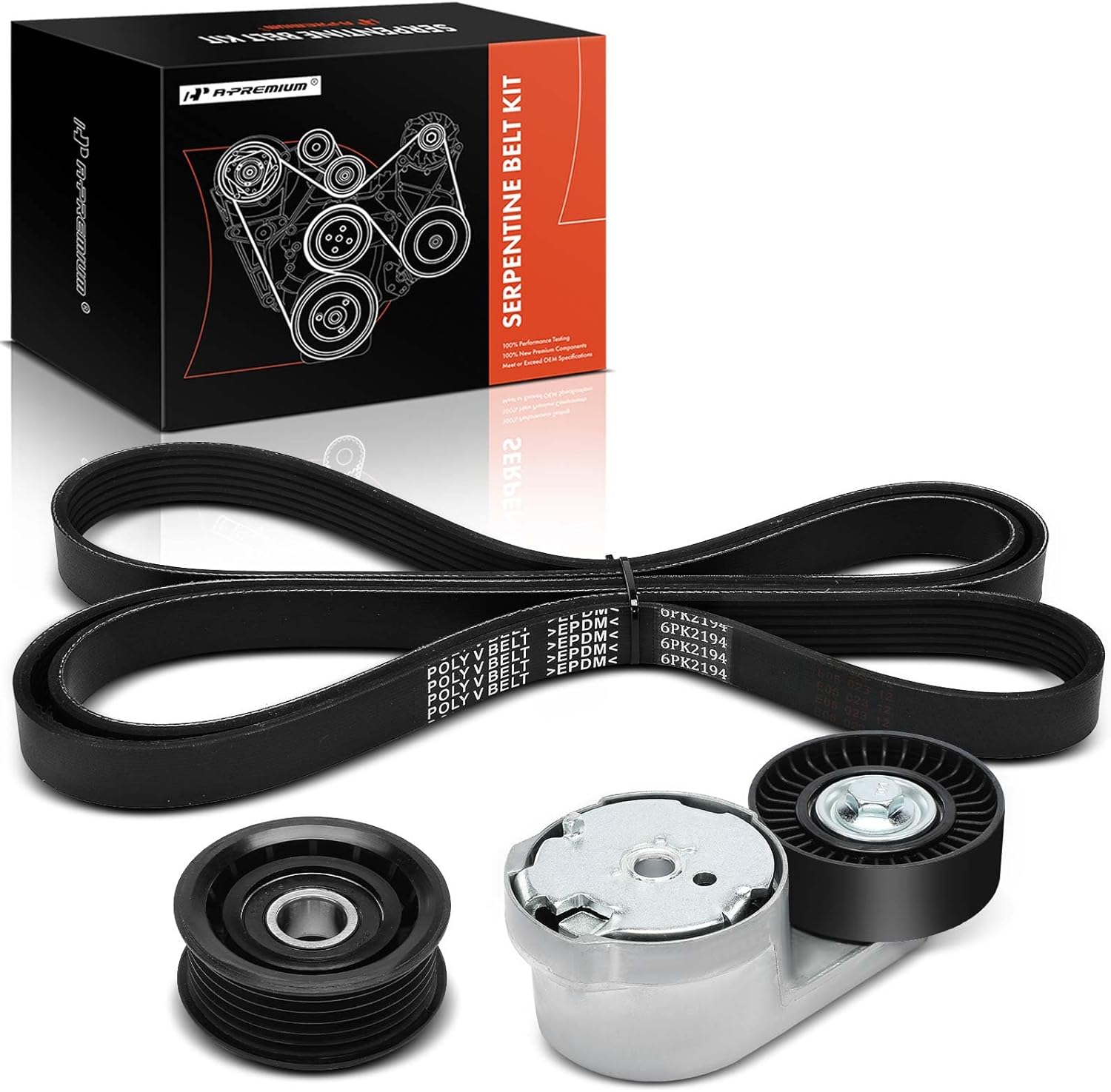 A-Premium Engine Serpentine Belt Drive Kit with Tensioner & Idler Pulley Compatible with Ram ProMaster 1500, ProMaster 2500, ProMaster 3500, 2014 2015 2016 2017 2018, 3.6L