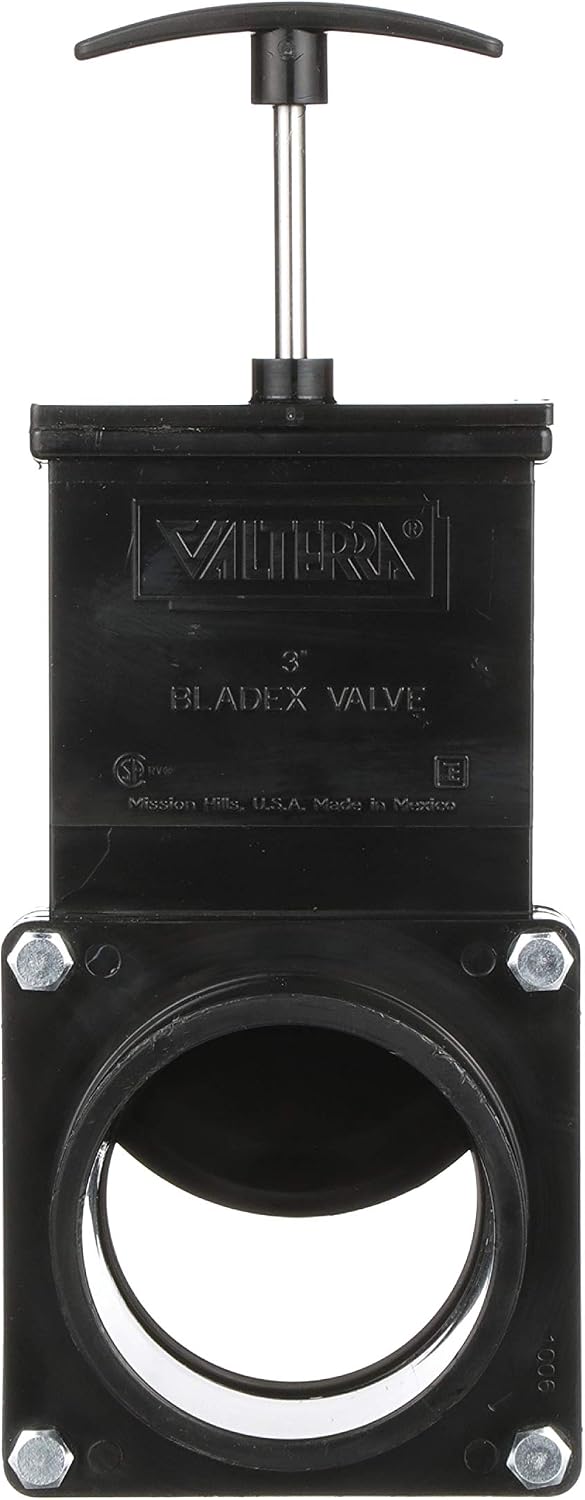 Valterra ABS Gate Valve for RV, Camper, and More - 3-Inch Hub x Spigot Connection