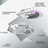 Logitech G G502 X Plus Lightspeed Wireless RGB Gaming Mouse - Optical mouse with Lightforce hybrid switches, Lightsync Rgb, HERO 25K gaming sensor, compatible with PC - macOS/Windows - White - 7