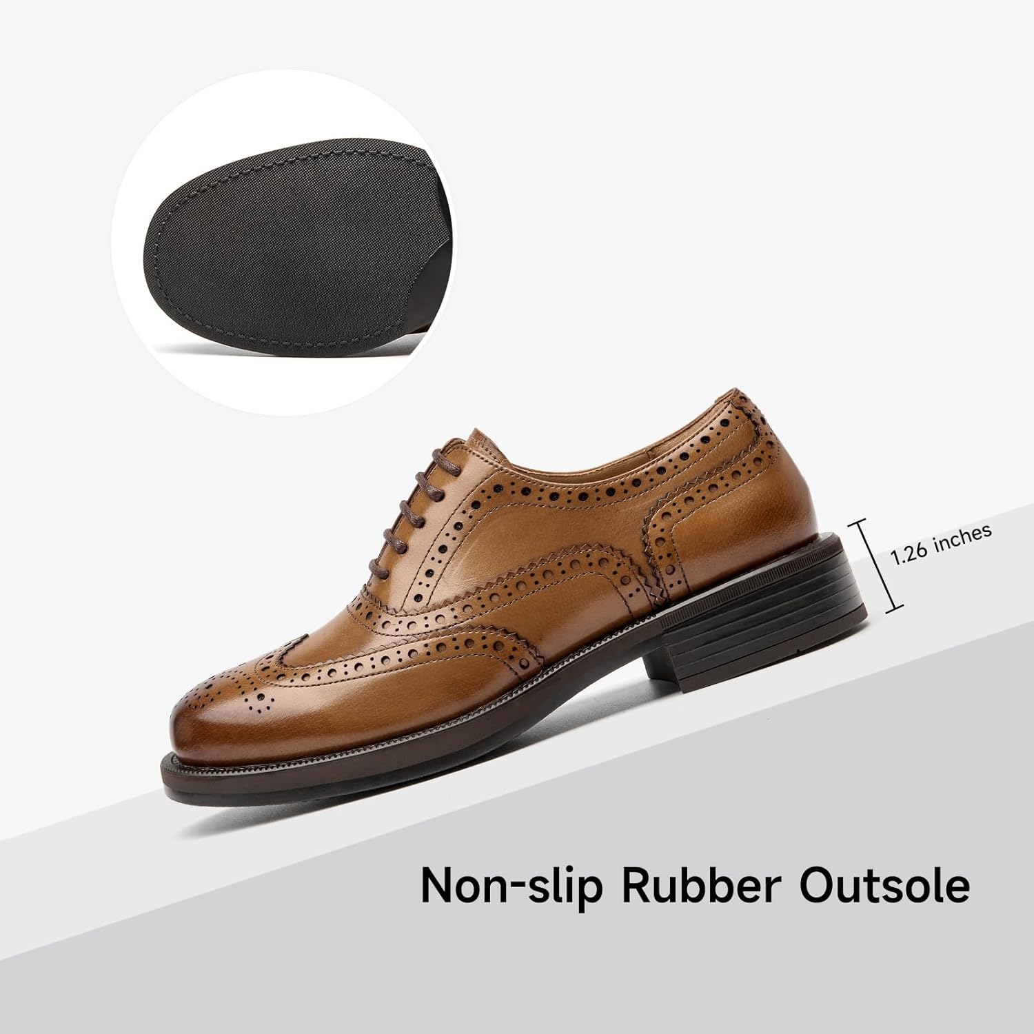 BEAU TODAY Women's Oxfords, Wingtip Brogue Dress Shoes for Women, Leather Lace-up Oxfords for Women, Comfortable Formal Business Office Work Vintage Oxfords Shoes - Image 6