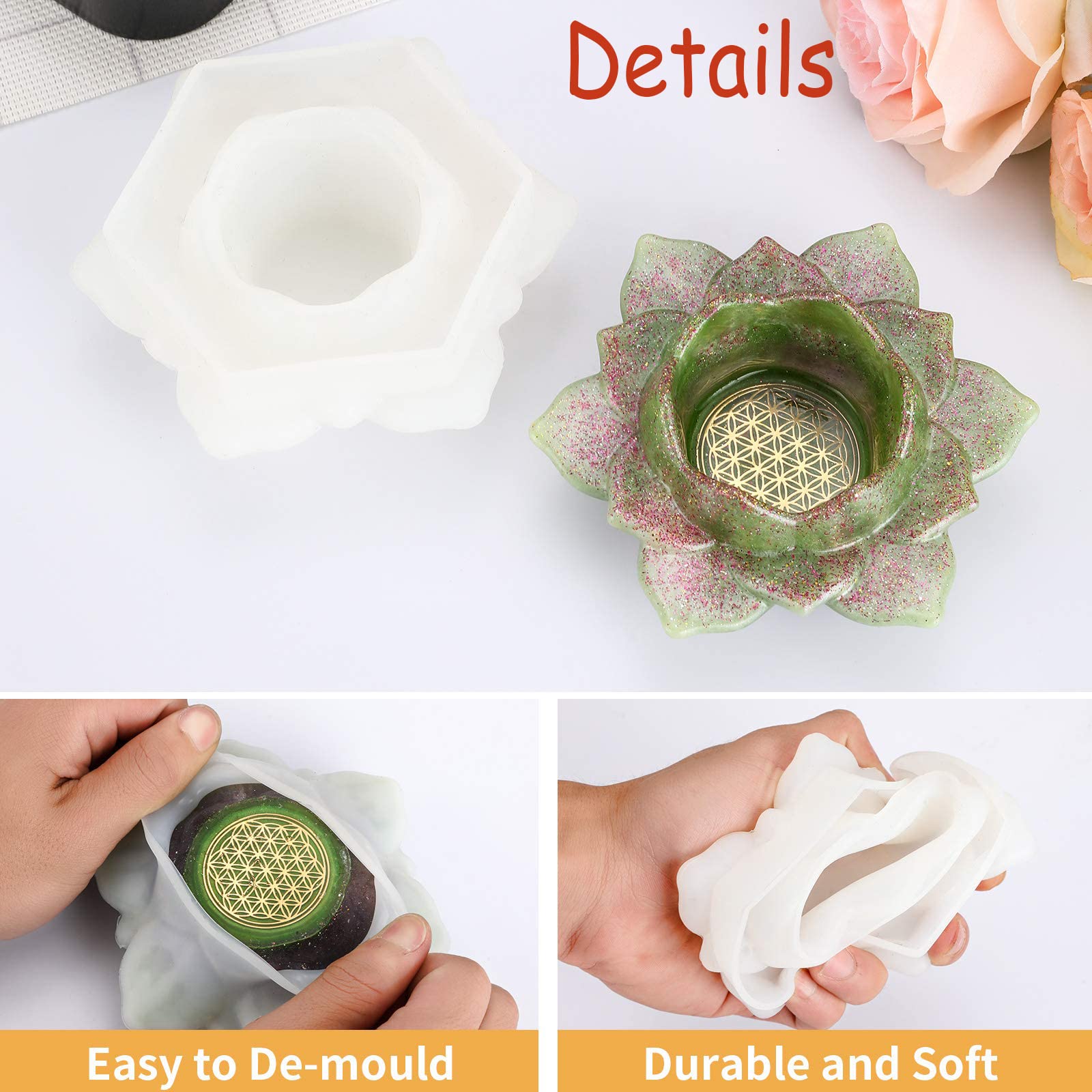 TRANKIELO® - Lotus Siliconen Kaarshouder - Ideale DIY Gietvorm - Creëer