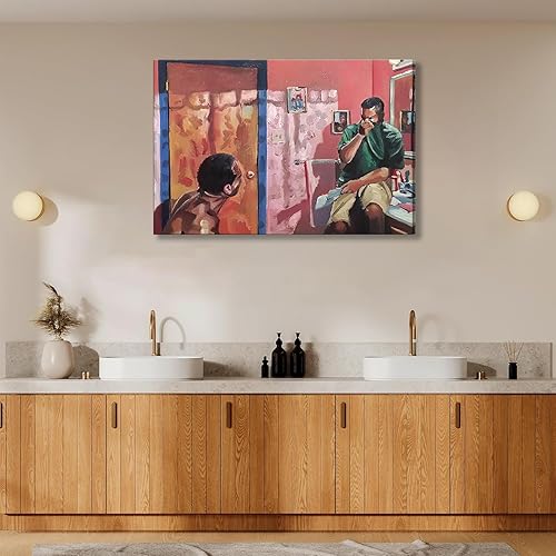 Miniatura 4 de Divertido lienzo de baño, arte de pared para baño, imágenes divertidas para decoración de pared de baño, humor, póster con olor, pintura al óleo,
