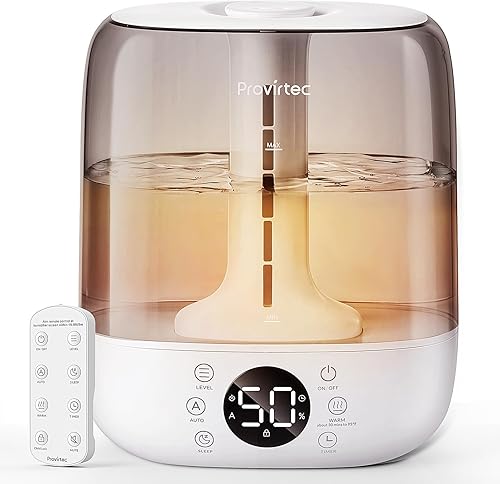 6L Self-Cleaning Humidifier for Large Room, CleanCare Warm & Cool Mist, No-Leak Design & Top Fill, 60 Hour Runtime, Quiet Ultrasonic Auto Mode with