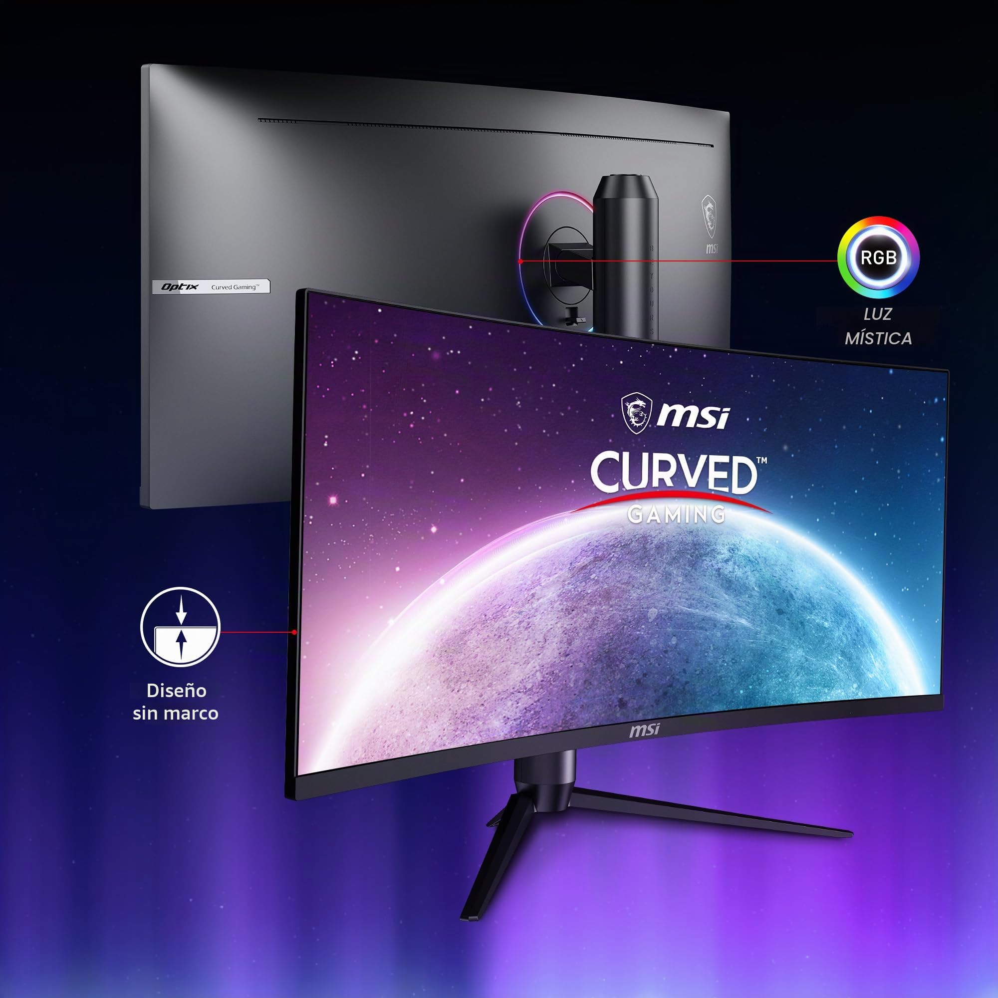 MSI Optix MAG342CQR - Monitor Gaming Curvo 34", VA, UWQHD, 144Hz (3440x1440, Curvatura 1500R, 21:9, Adaptive-Sync, HDR Ready, 300 nits)