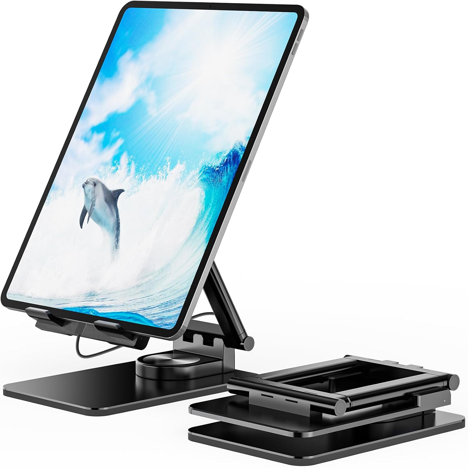 WALI Tablet Stand for Desk, Adjustable Ipad Stand, Portable