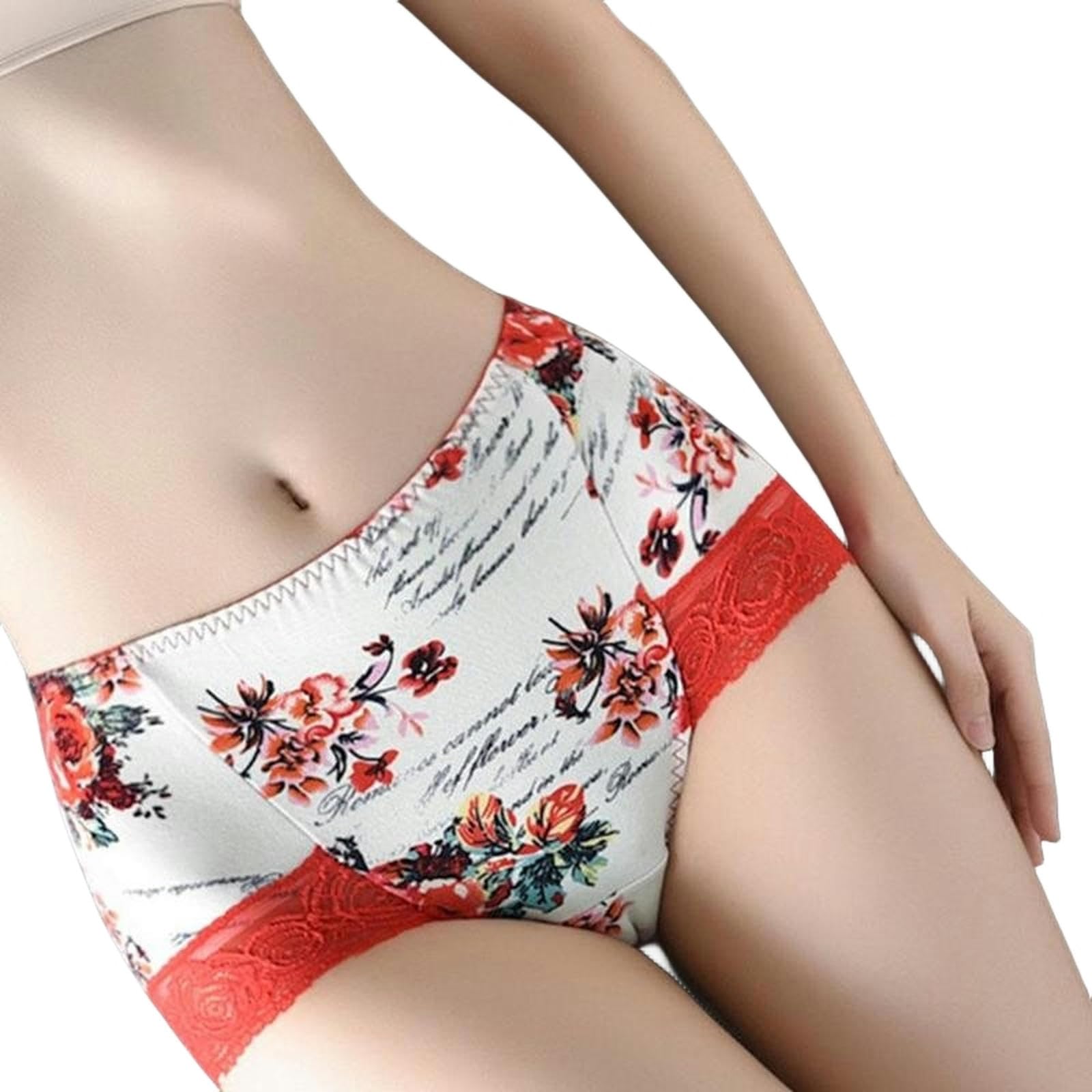 Slip Donna 3 Pacchetti Fiori di Cotone in Pizzo di Seta Ghiacciata Stampare I Slip da Donna A Vita Bassa