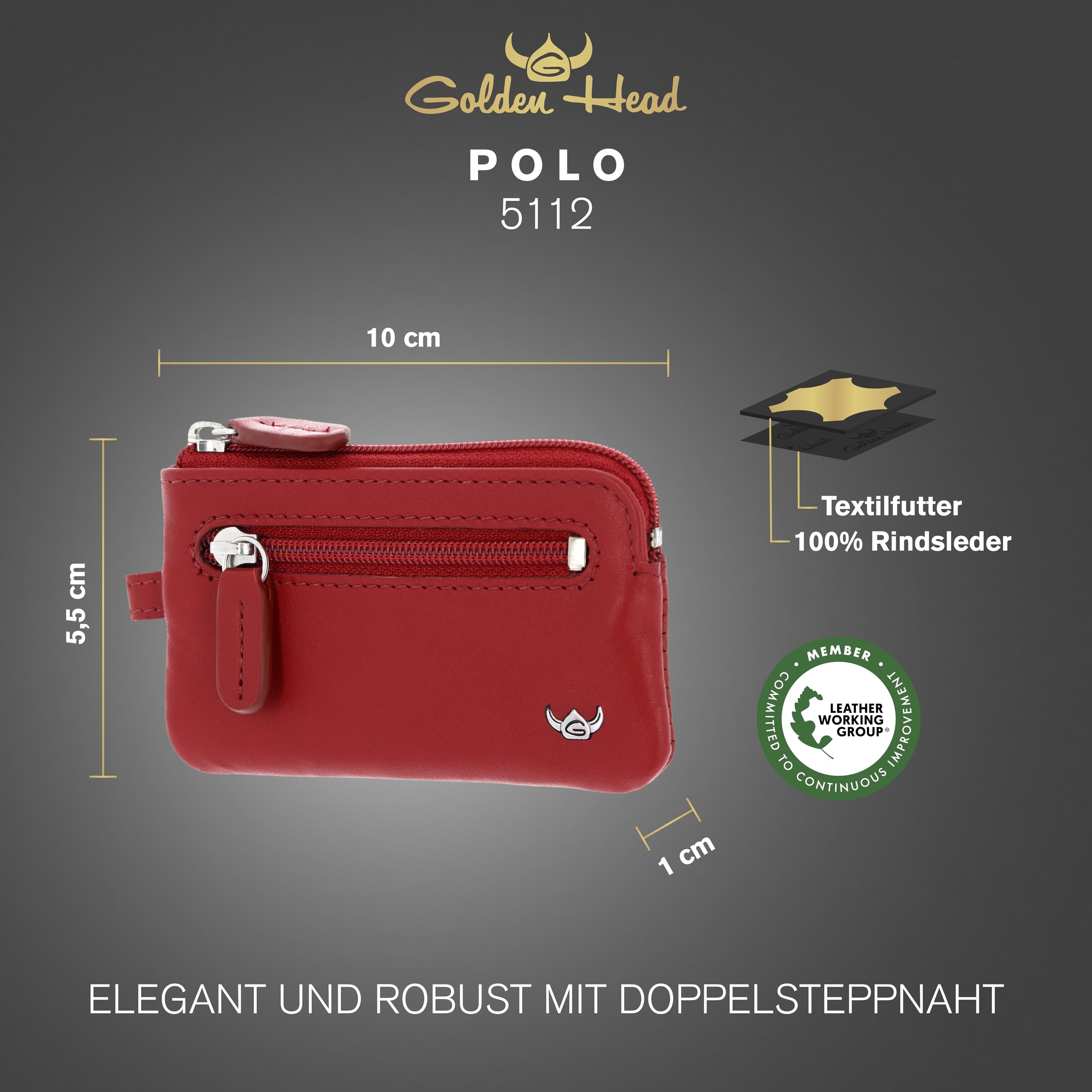 Golden Head Polo Zipped Key Case