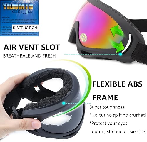 Miniatura 3 de Yidomto Gafas de esquí, paquete de 3 gafas de snowboard para niños, niñas, jóvenes, hombres y mujeres