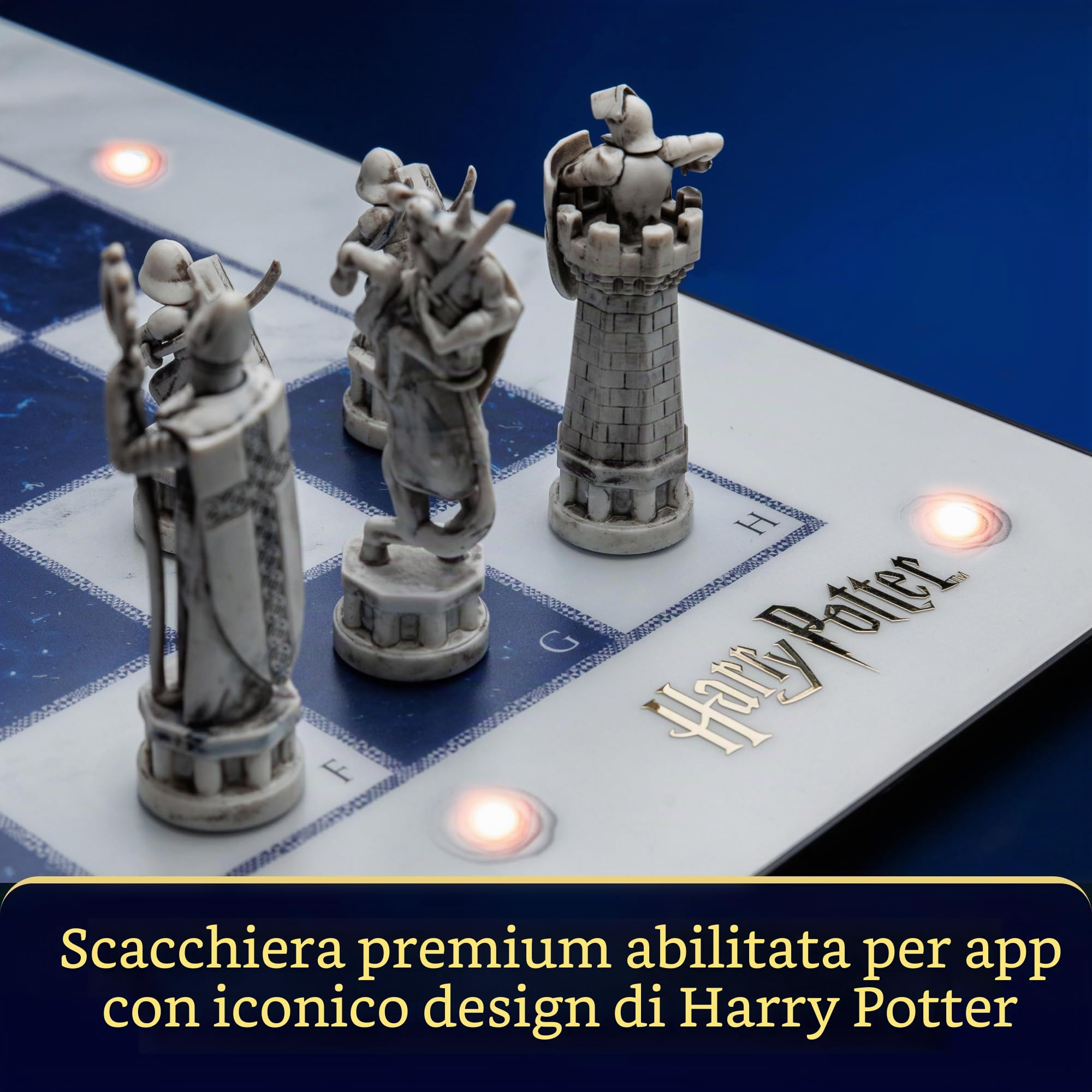 Gioco da tavolo elettronico di scacchi di Harry Potter. GoChess Mini Mago. Set di scacchi illuminato per tutti i livelli di abilità. App di gioco online per gli appassionati di Harry Potter e gli