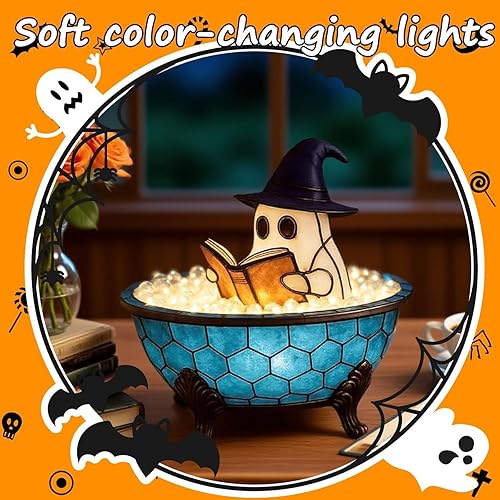 Miniatura 4 de Lámpara de baño de burbujas fantasma de Halloween, linda bañera fantasma luces nocturnas USB para decoración de baño, decoración de Halloween,