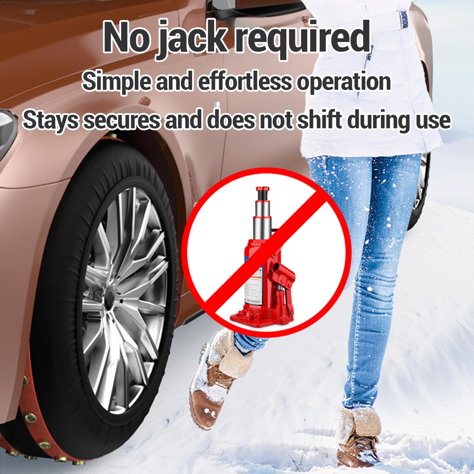 Calcetines De Nieve para Coche,Calcetines para NeumáTicos para Coche,Cadena De Nieve Textil para NeumáTicos,Reducir El Riesgo,para VehíCulos De Uso Diario
