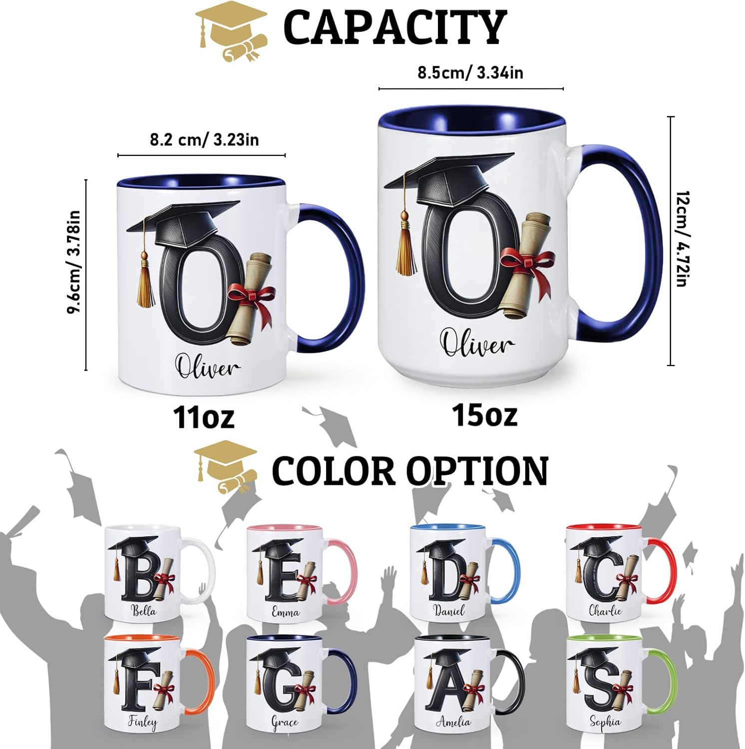 Custom Graduation Mug with Name, Personalized Class of 2026 Mug Gifts, 2026 Graduation Gifts, 11 oz Graduations Cups, High School College Master Degree Graduate Gift (Colorful) - Image 5