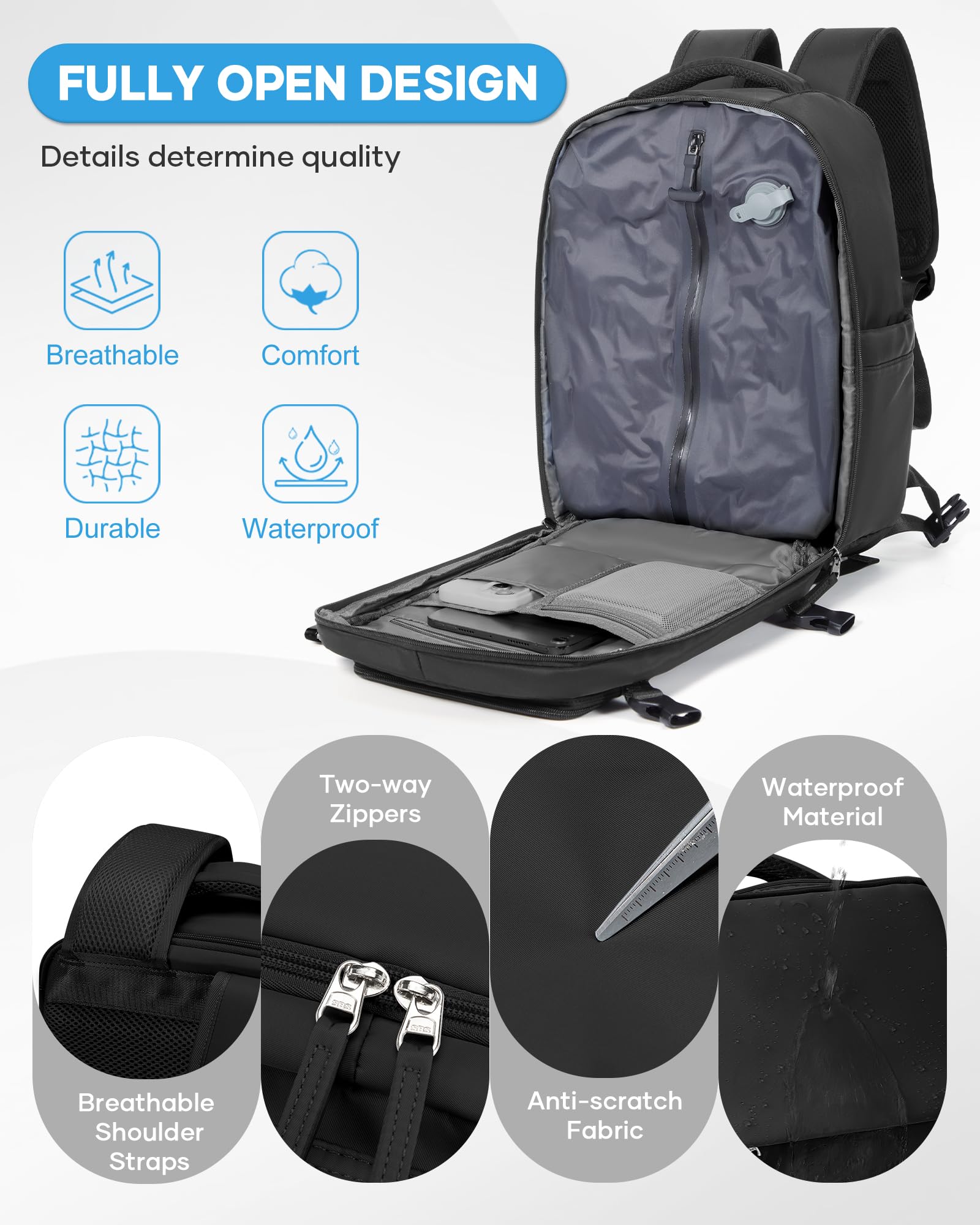 SZLX Plecak próżniowy Torba podróżna z pompką, nowa torba Ryanair Cabin Size 40 x 30 x 20 Plecak Wizz air Ryanair Torby kabinowe 40 x 20 x 25 cm Bagaże podręczne Easyjet 45x36x20 Plecak podróżny