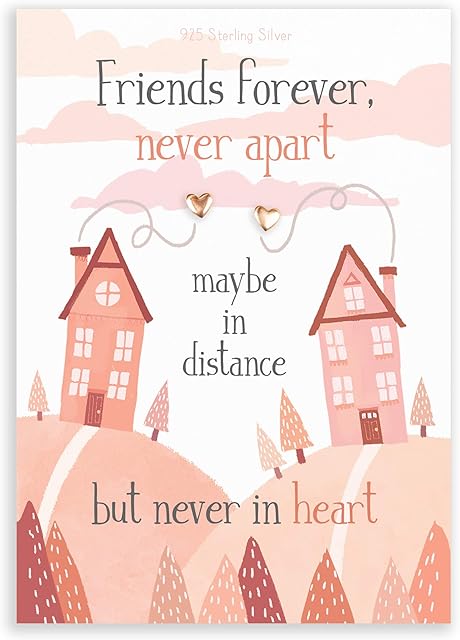 Miss you gifts | Friends forever rose gold earrings for friend daughter | love sister long distance relationship | friendship | mum family presents | keep in touch | couples girlfriend hug