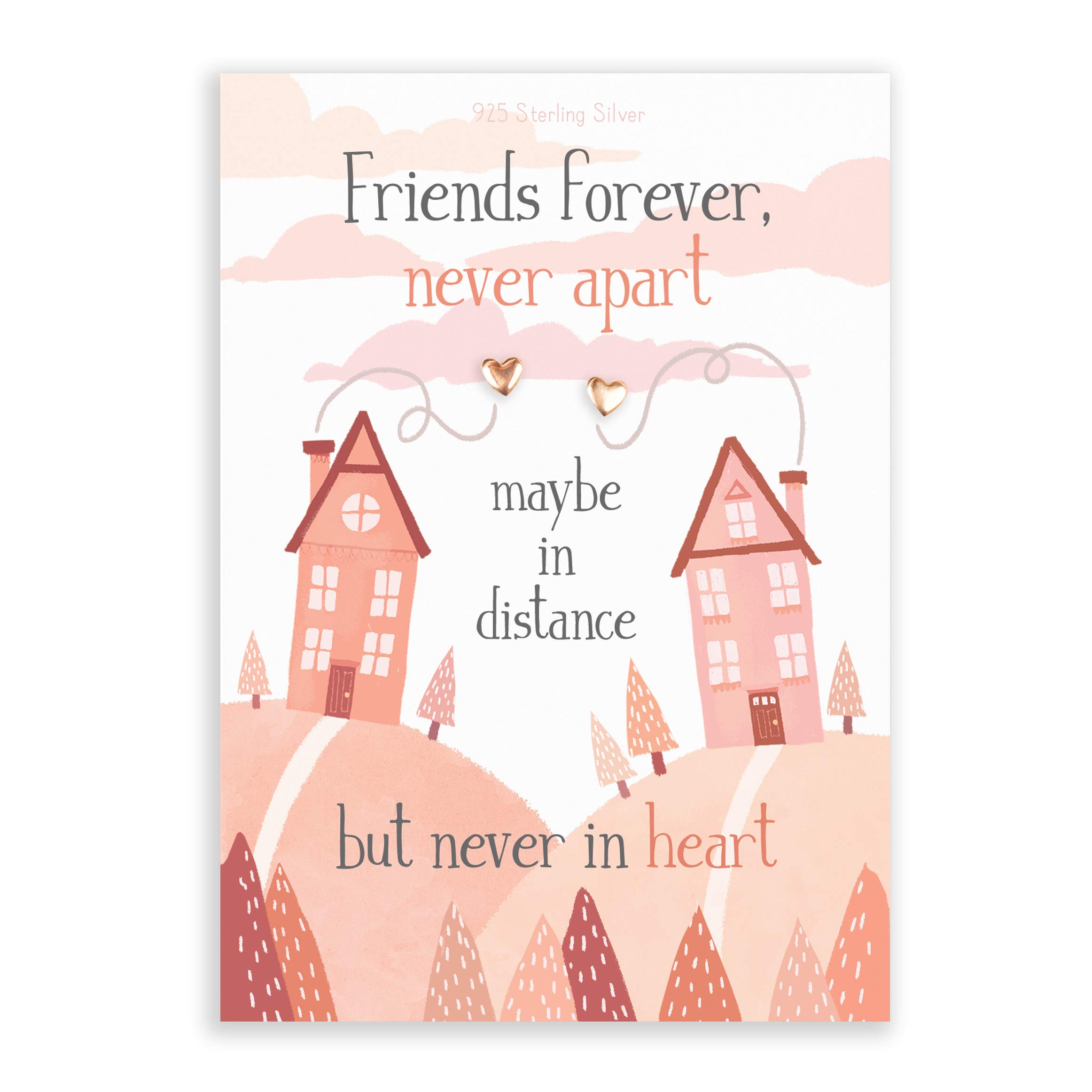 Miss you gifts | Friends forever rose gold earrings for friend daughter | love sister long distance relationship | friendship | mum family presents | keep in touch | couples girlfriend hug