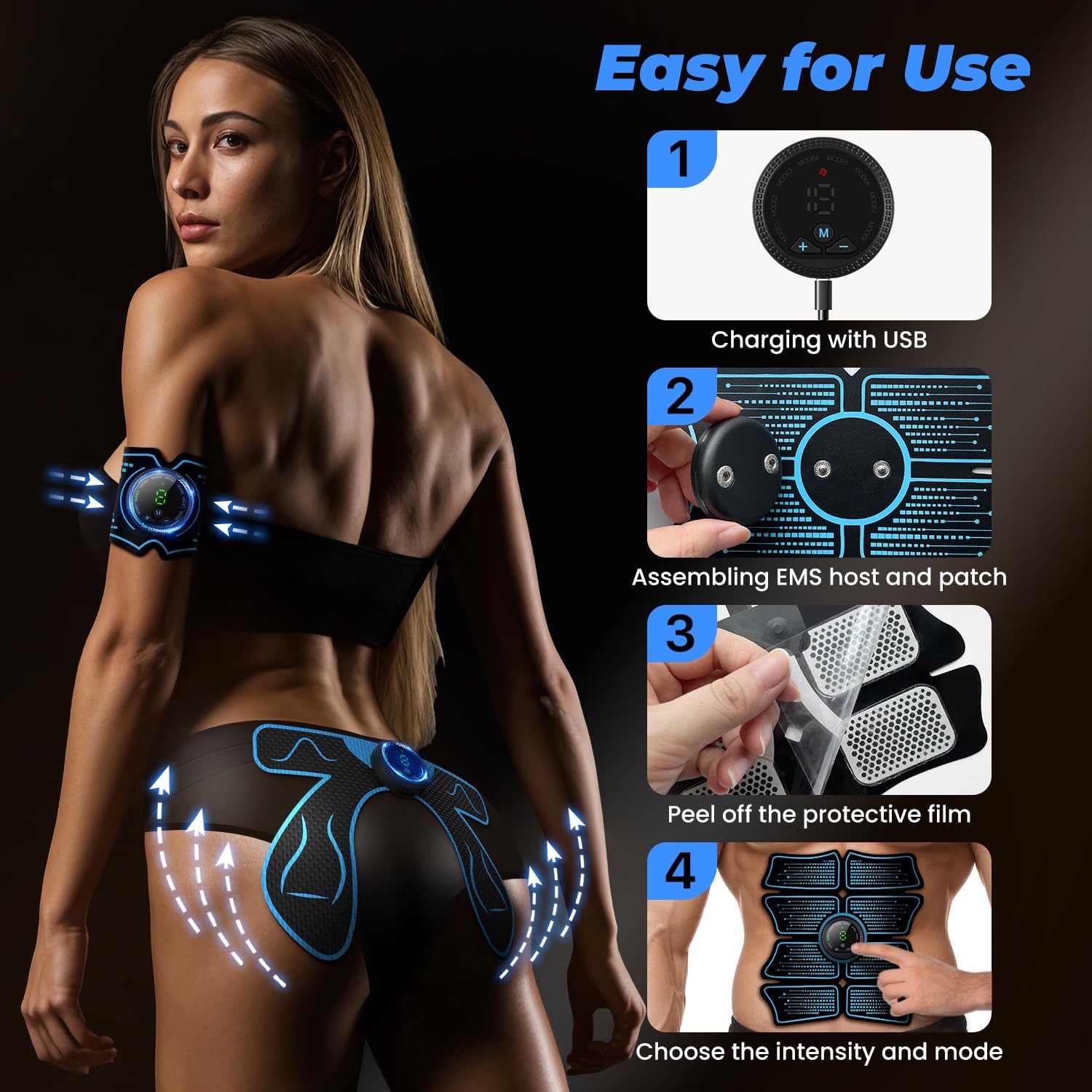 Muscle Stimulator For Arms, Abdomen, Thighs And Buttocks - B...