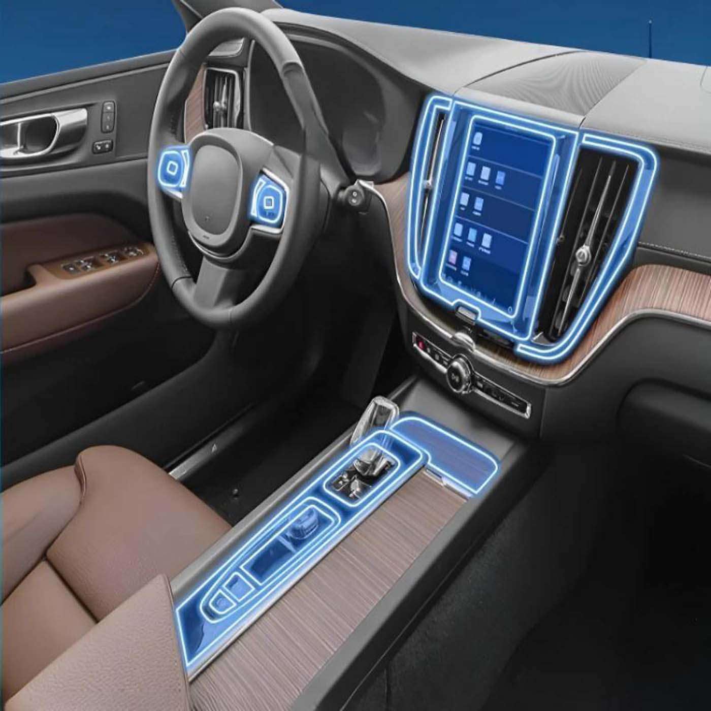 Dashboard Multimedia Navigation Transparent Protection, for Volvo S90 T5 Film Anti-Scratch
