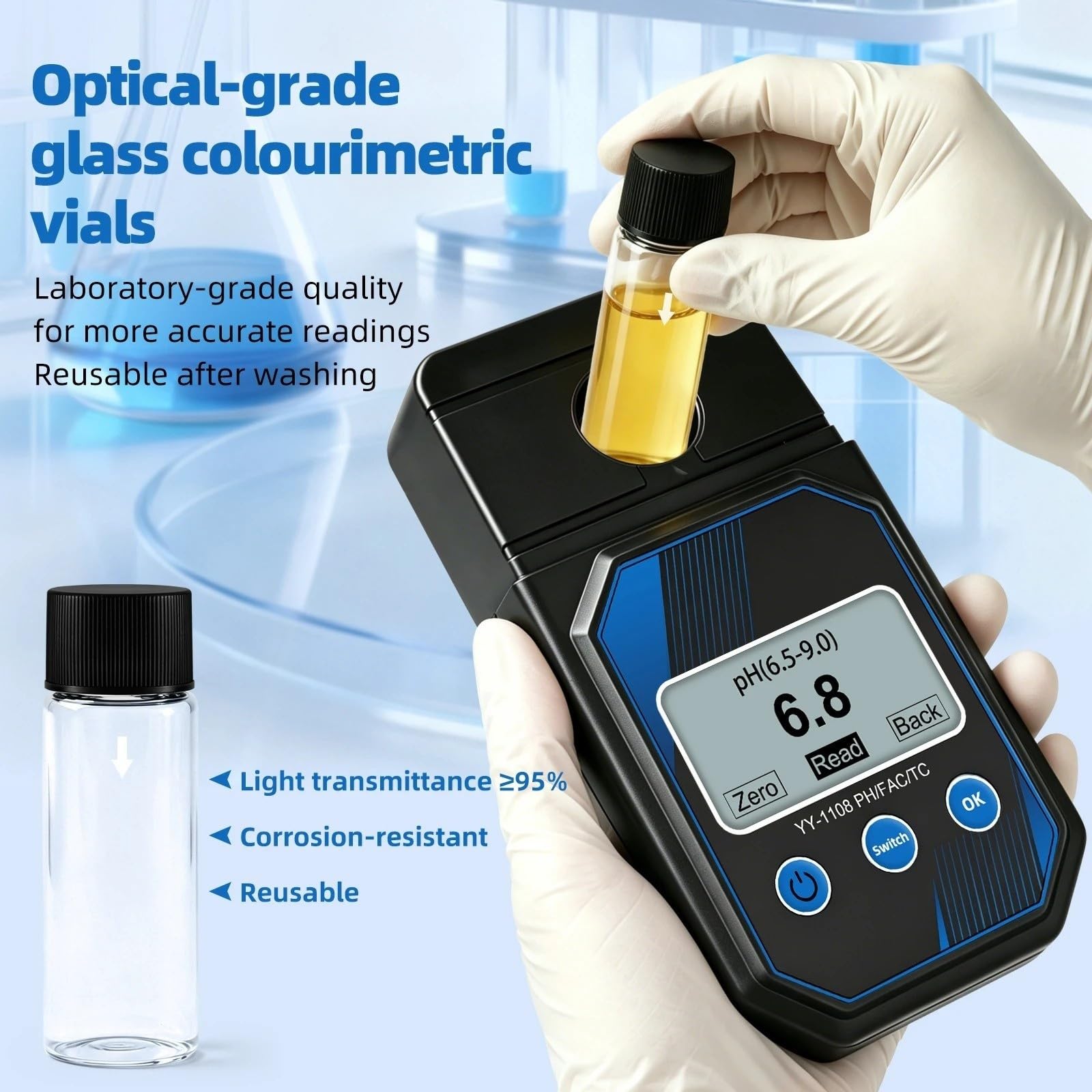 Analizador de calidad del agua de piscina 3 en 1, medidor de cloro Total de Ph, cloro