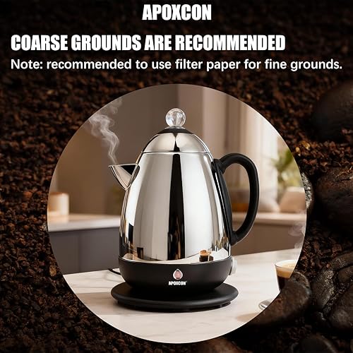 Miniatura 8 de Cafetera eléctrica de acero inoxidable con perilla de progreso de preparación transparente y boquilla antigoteo, mantiene el calor automático e