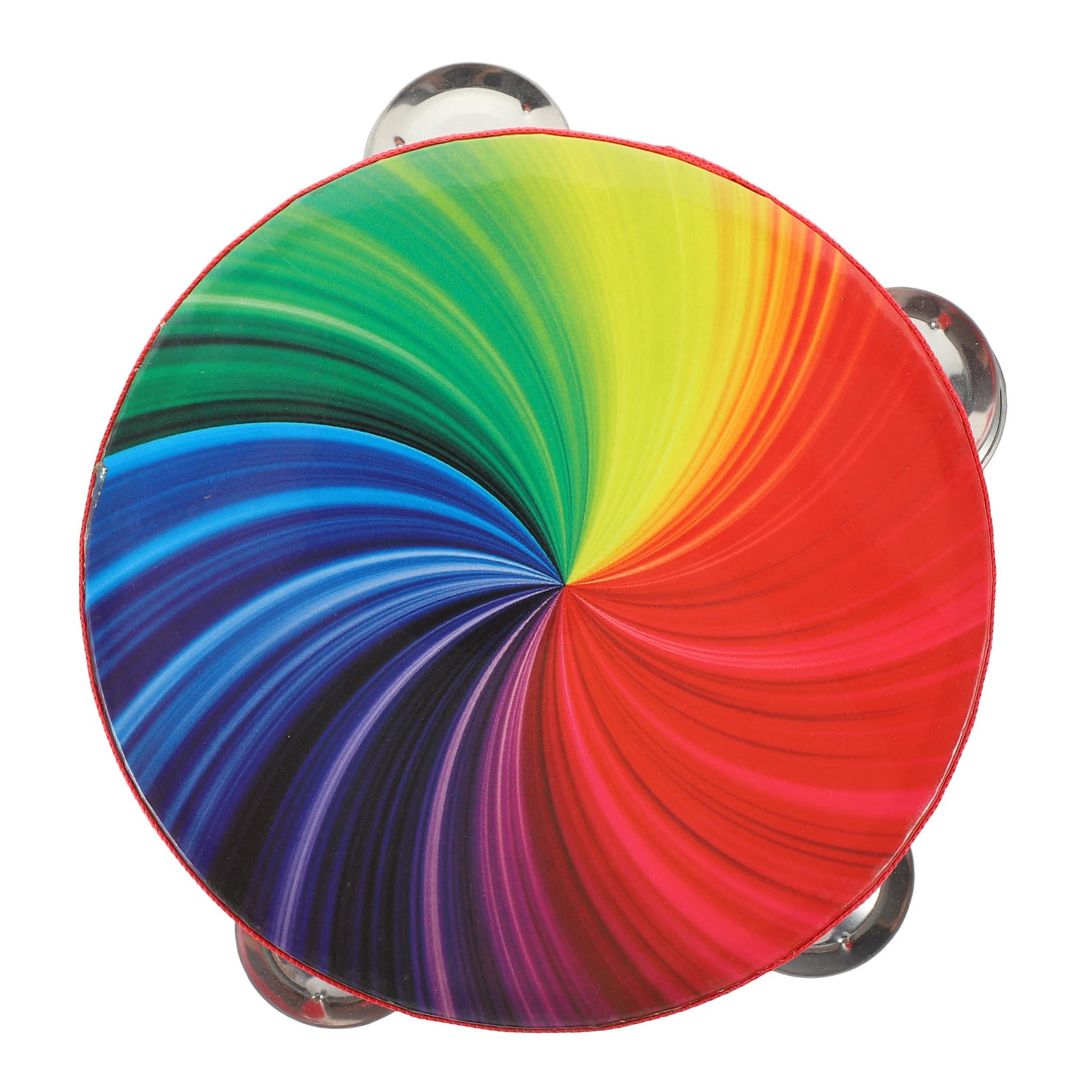 GALPADA Rainbow Double Row Tambourine Handheld Percussion Musical Instrument for Ktv Parties Jingle Bells and Music Training Enhances Listening Skills and Hand Strength