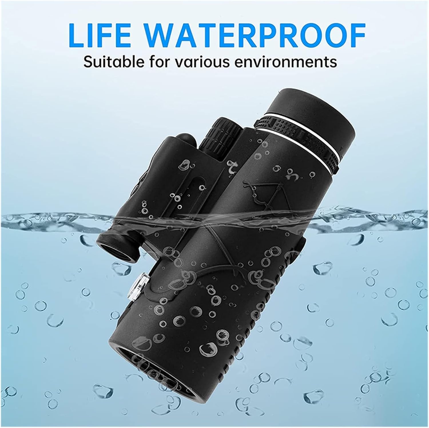 Monocular Low-Light Night Vision Powerful Telescope with Compass Flashlight for Hunting Camping Sharp Images