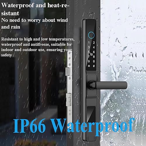 Miniatura 6 de HIFAM Cerradura de puerta de huellas dactilares, TUYA APP Control Smart Lock Cerradura de puerta electrónica con código código de acceso biométrico