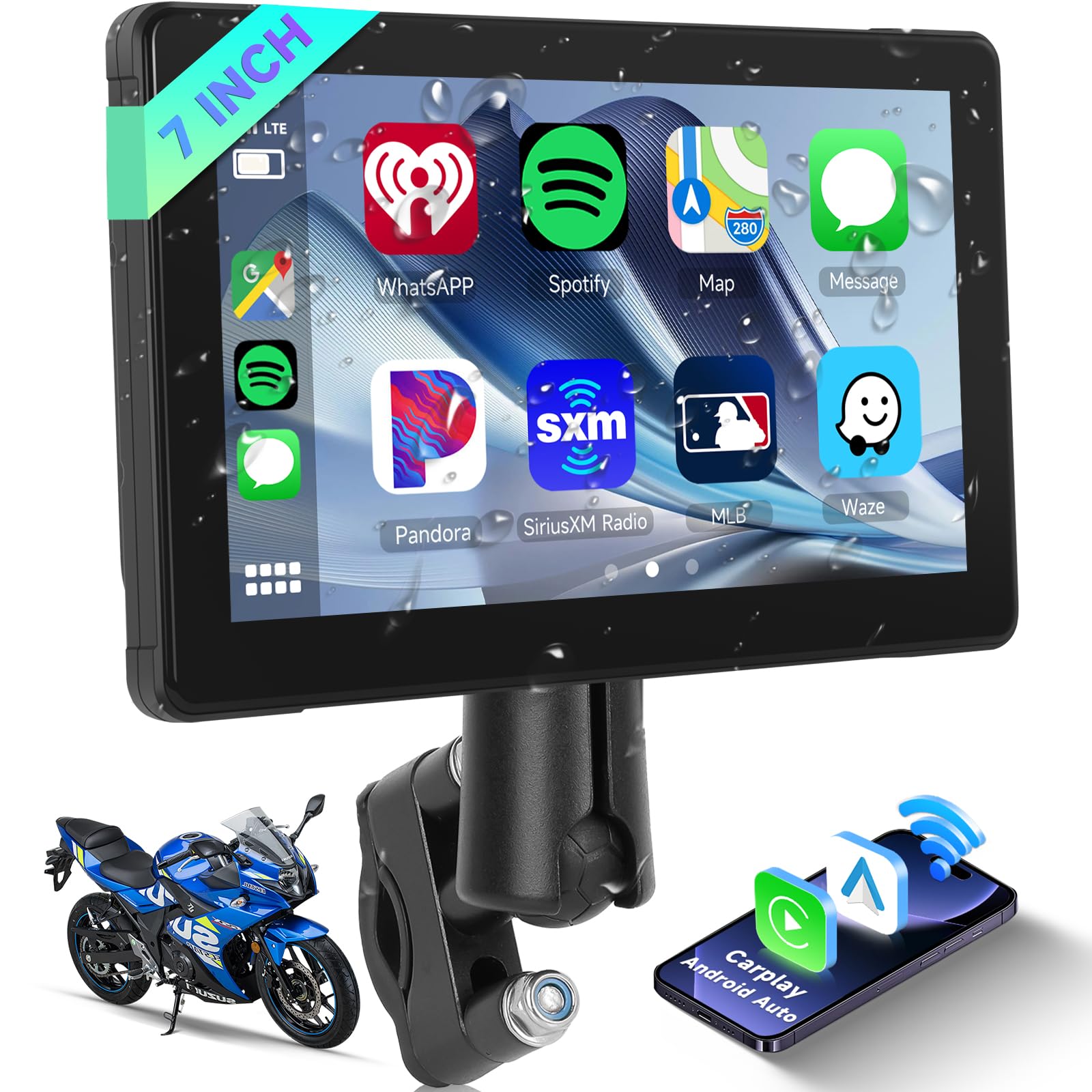 Schermo Carplay Per Moto 6.25 Pollici - Wireless, IP67 Impermeabile - Foto 12