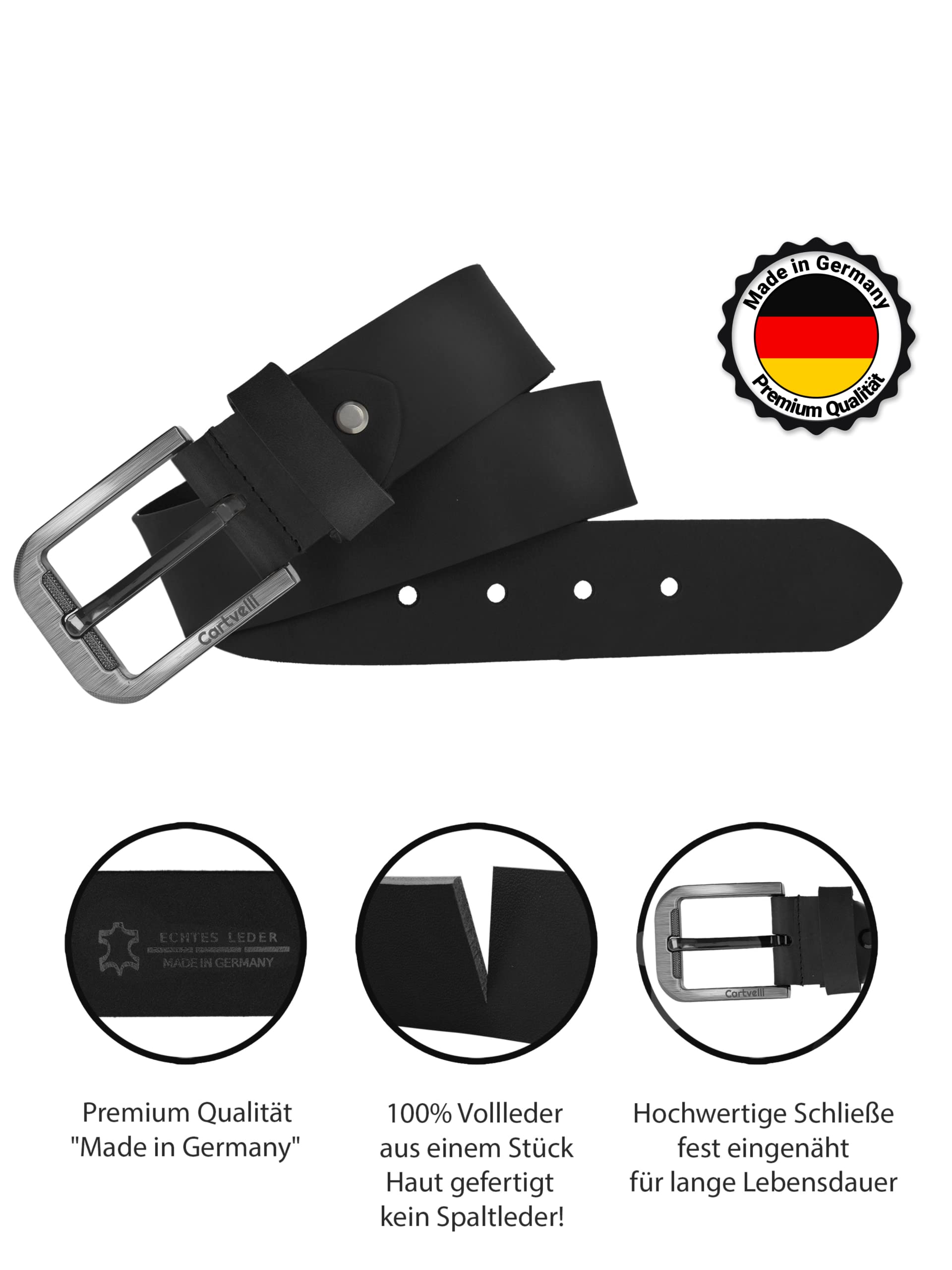 Premium Ledergürtel Herren Made in Germany mit Geschenkbox - Echtleder-Gürtel 40mm