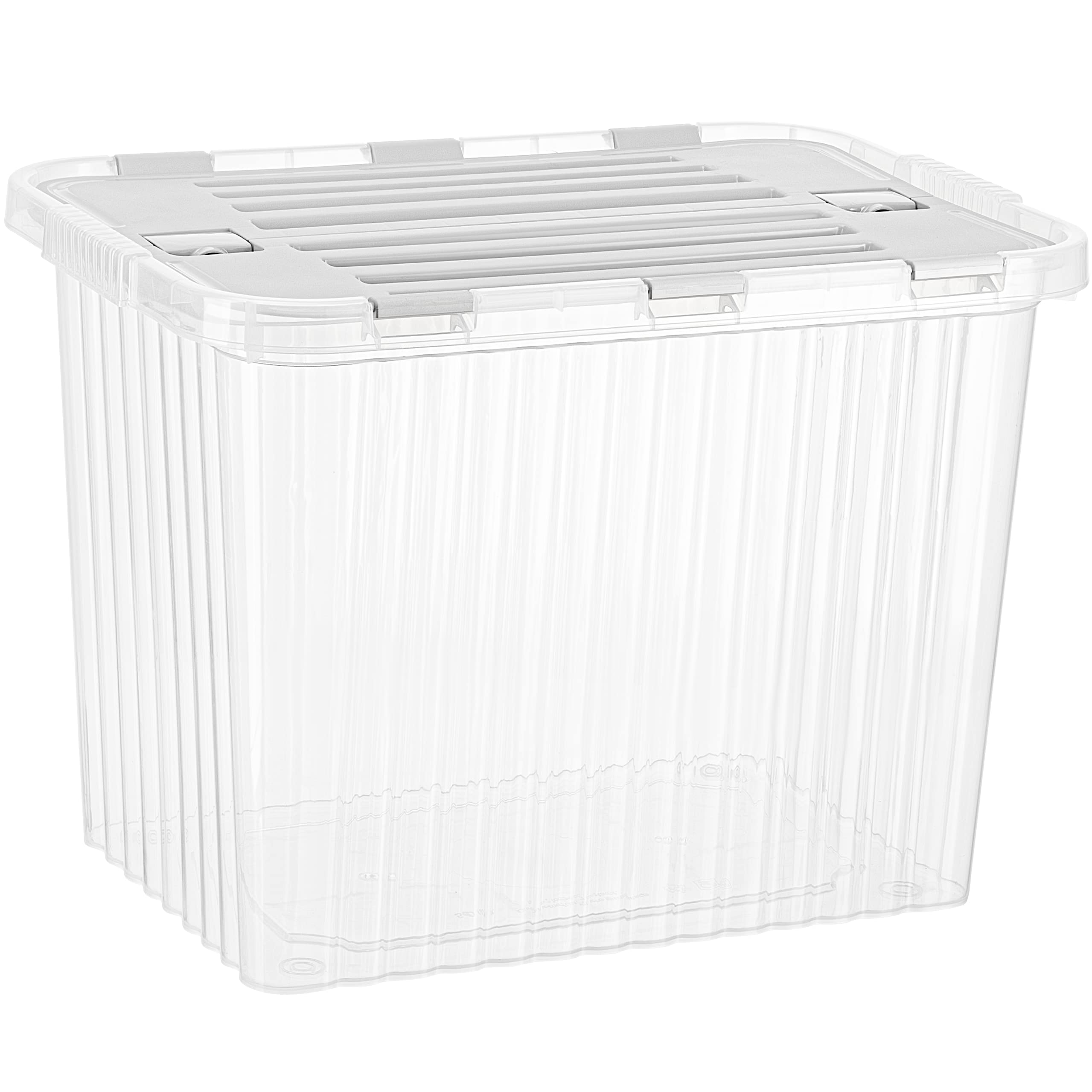 Superio 13 Gallon Hinged Lid Storage Tote; Stackable