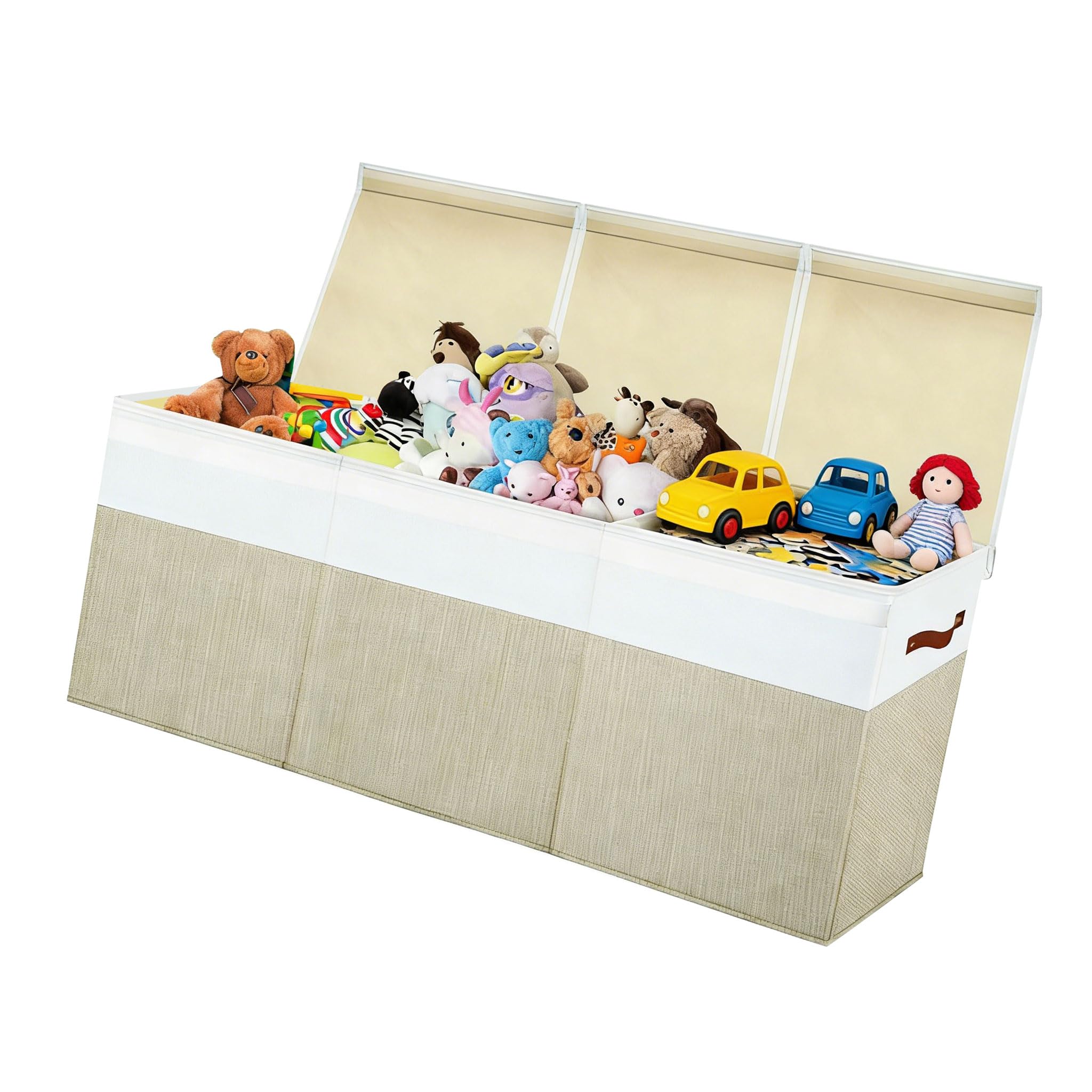 APGLSXY Safe Children ' s Toy Organizers Bin Removable Dividers 150L Volumes Foldable Design Space Saving Storage Heavy Duty Toy Storage Container Foldable Cover