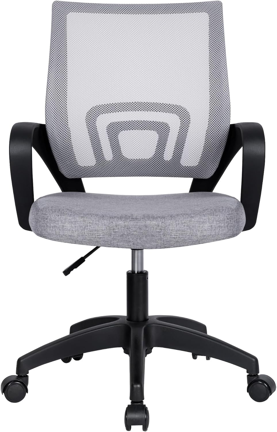 M1C - Silla de Oficina o Escritorio Ergonómica con Soporte Lumbar, Malla Transpirable, Regulable en Altura, Ruedas antiarañazos, Color Gris