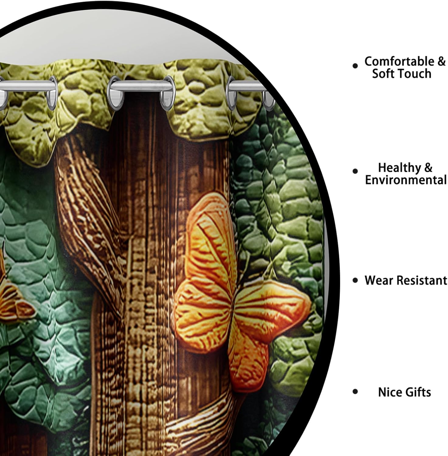 AILONEN Cartoon Animal 42" W x 84" H Window Curtain - Cute Butterfly Raccoon Owl Fox Window Drapes for Kids - Kawaii Forest Wildlife Grommet Curtain - 2 Panels Set