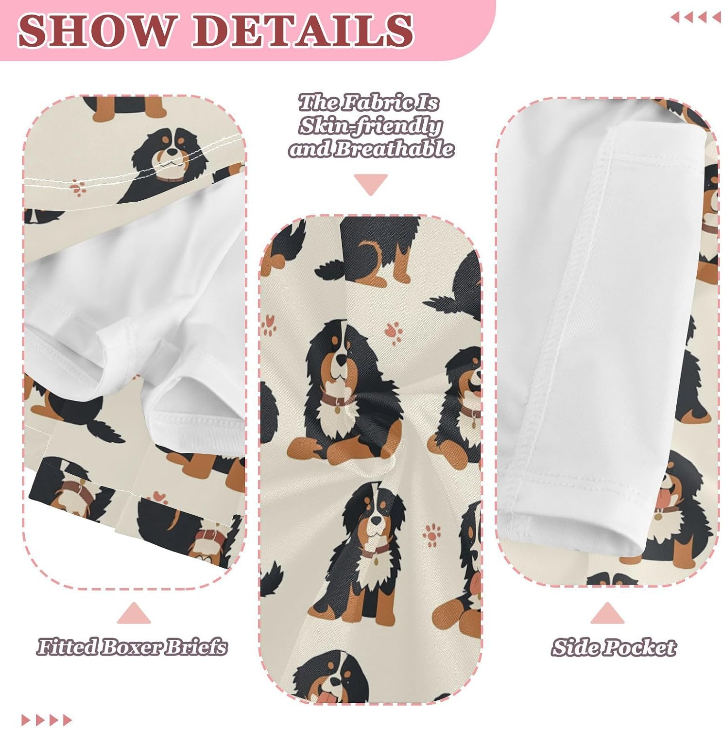 visesunny Puppy Bernese Mountain Girl's Golf Skirt Athletic Tennis Skort Sport Activewear with Double Layer Pockets