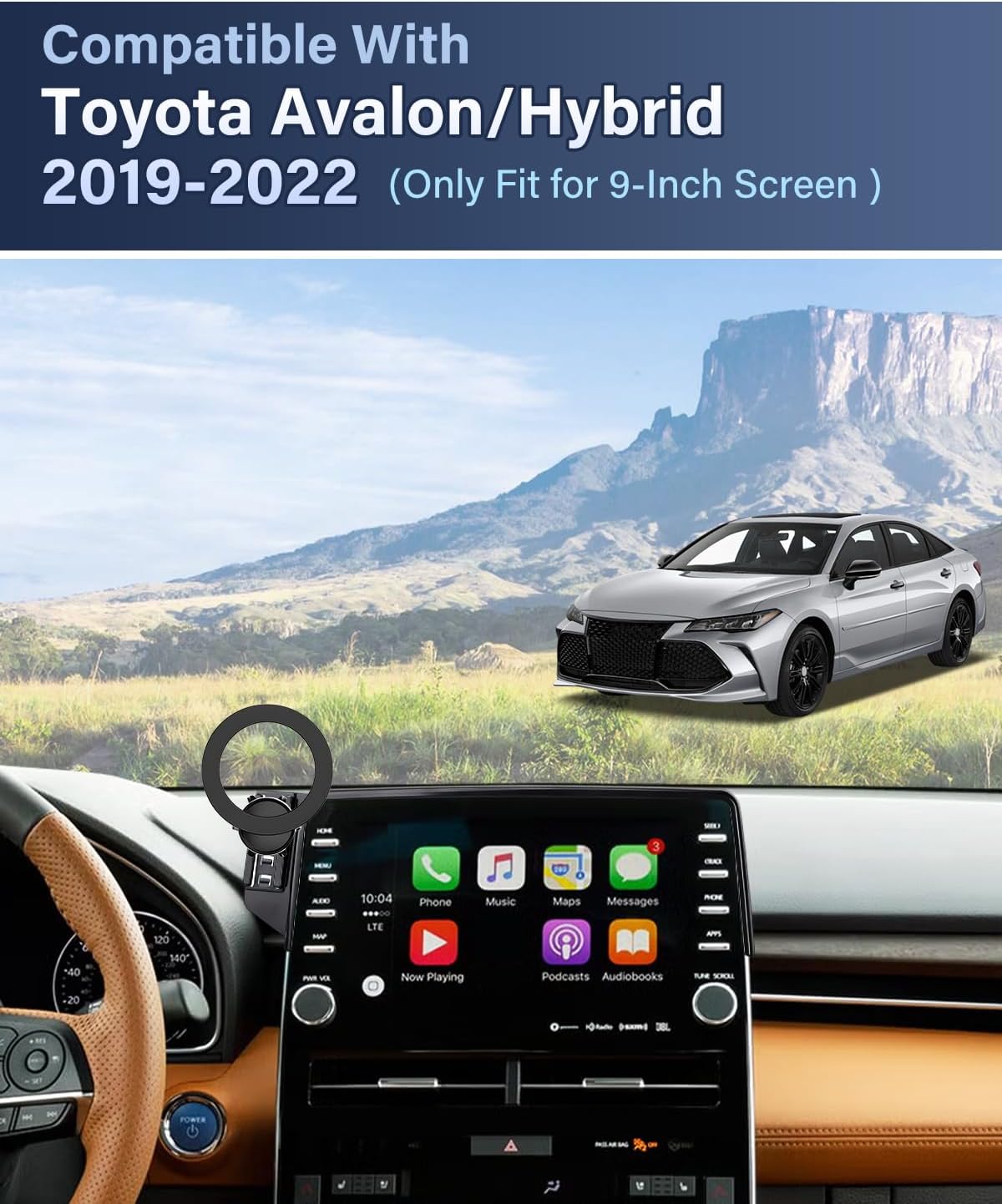 PZK Car Phone Holder for Toyota Avalon/Avalon Hybrid 2019 2020 2021 2022 Accessories Custom 9-Inch Screen Fixed Clip Compatible with MagSafe Car Phone Mount 360° Rotation Not Affect Air Vent