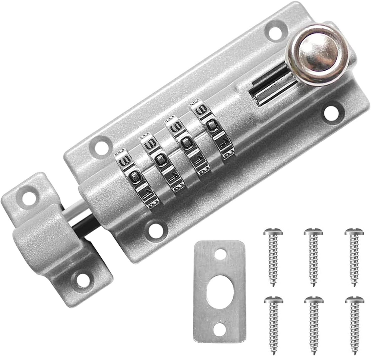 Silver Combination Locking Bolt